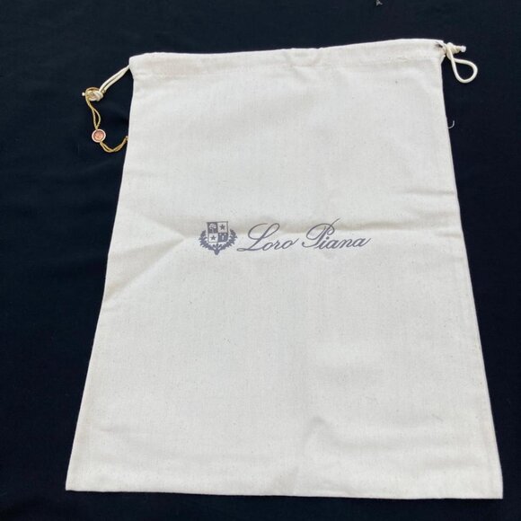 Loro Piana Dust Bag Cream Drawstring Wallet Shoe Storage Cover 16x12 - Picture 3 of 13